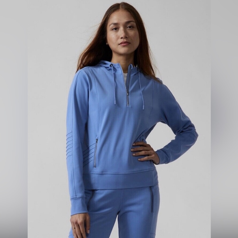 Athleta Venice Moto Blue Hoodie Jacket